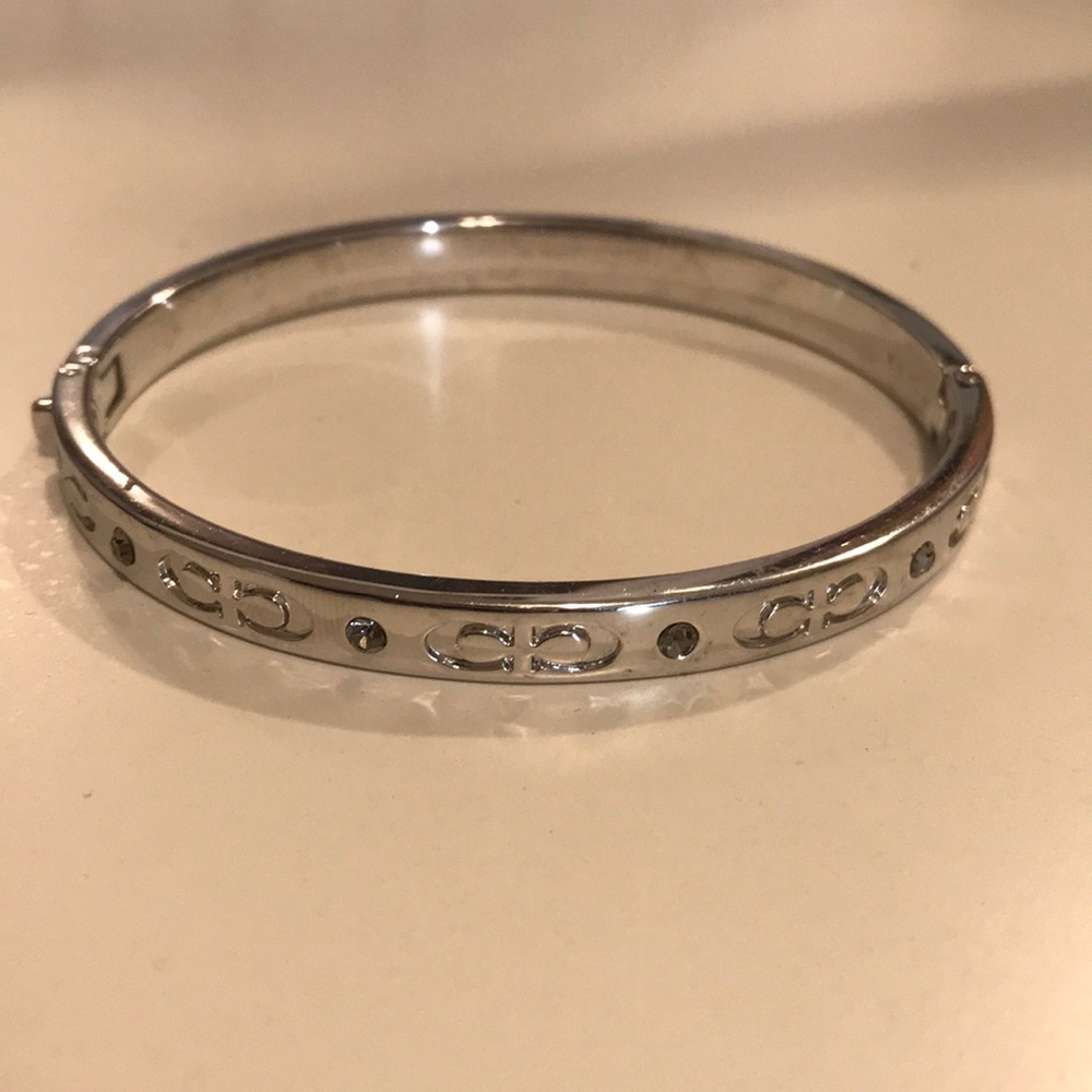 Beautiful Coach Silver bracelet with rhinestone